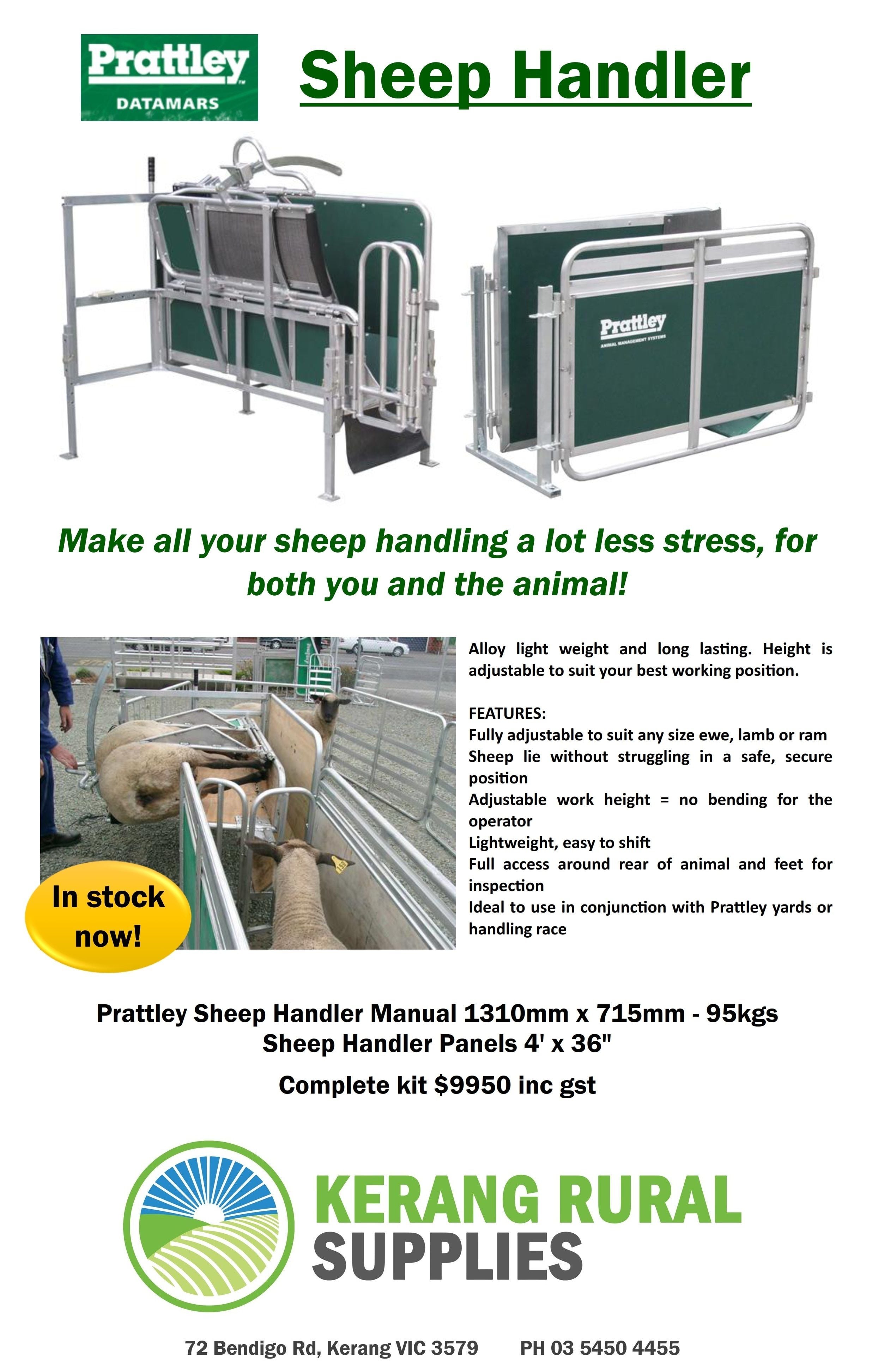 NEW! Prattley Sheep Handler in stock! NEW! Prattley Sheep Handler in stock!